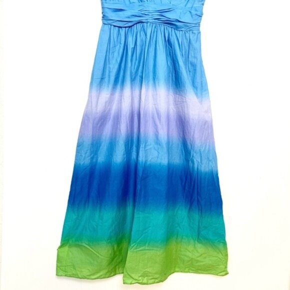 Taylor blue ombre tiedye effect plunge front maxi dress Large - Picture 4 of 12